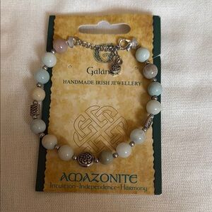 Amazonite Gemstone Celtic Bracelet (Handmade Irish Jewelry) - NEW
